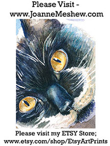 Tuxedo Cat Art Print Joanne Meshew 225 website